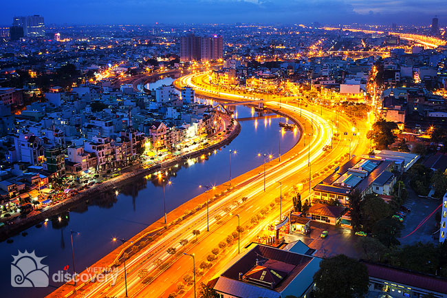 Ho Chi Minh City at night - Saigon City Tour