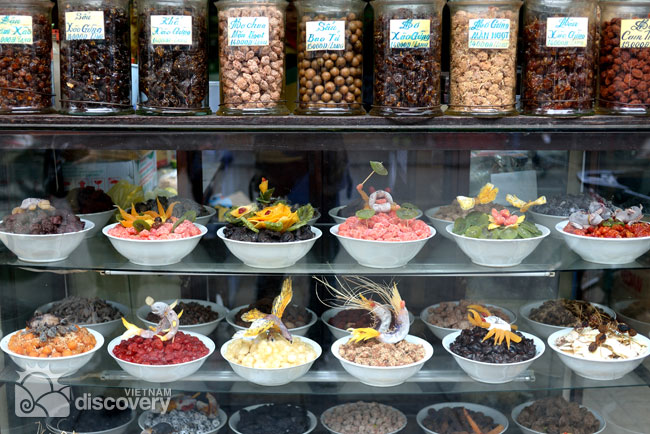 Traditional dry salted fruits in Hang Duong - Hanoi Old Quarter Tour