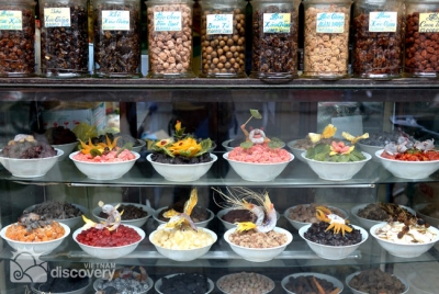 Traditional dry salted fruits in Hang Duong - Hanoi Old Quarter Tour