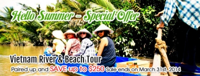 Hello Summer Promotion Mekong Delta Vietnam River Beach Tour