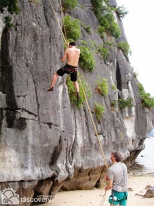 Rock climbing on Cat Ba- Halong city tours
