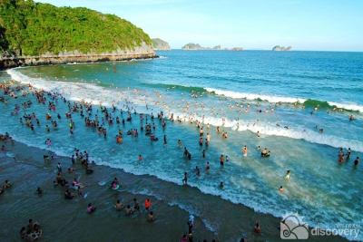 Swimming in Cat Ba Island - tours from Hanoi