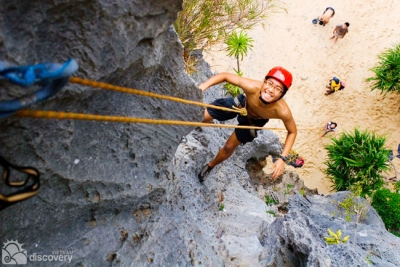 Rock climbing on Cat Ba Island - tours from Hanoi