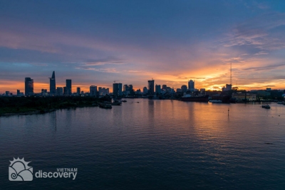 Wonderful sunset on Saigon River - Ho Chi Minh river tour